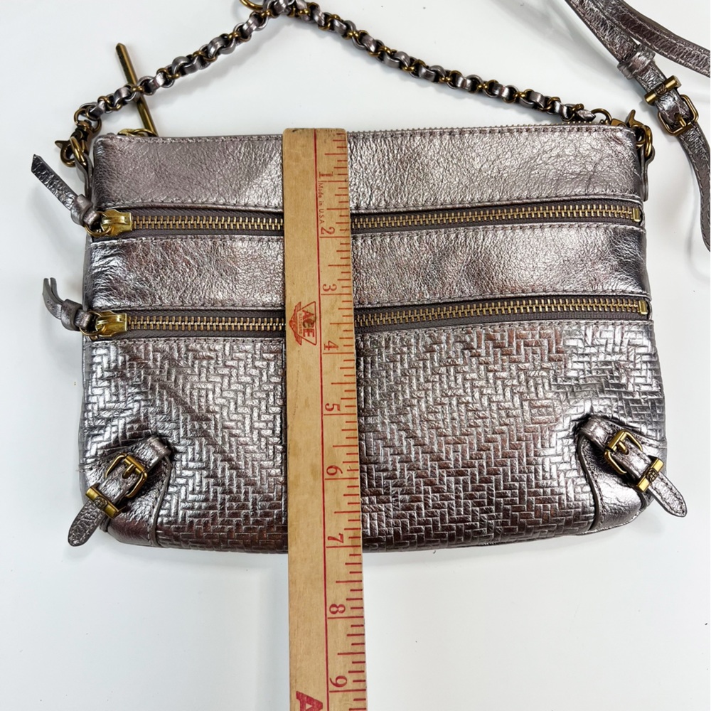 Elliott Lucca Pyrite Mari Leather Crossbody Bag Metallic - Picture 4 of 8